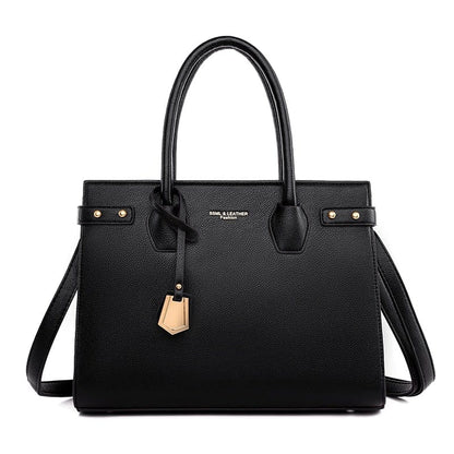 Cap Point Black / One size New Luxury Leather HandbBag
