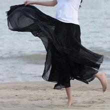Load image into Gallery viewer, Cap Point Black / One size Prisca Boho Double Layer Chiffon Maxi Skirt
