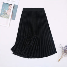 Load image into Gallery viewer, Cap Point Black / One Size Vintage Velvet High Waisted Elegant Pleated Skirt
