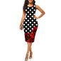 Cap Point black polka dot / S Belinda High Waist Sexy V-Neck Sleeveless Midi Bodycon Dress