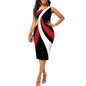 Cap Point black red / S Belinda High Waist Sexy V-Neck Sleeveless Midi Bodycon Dress