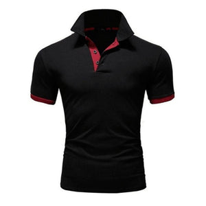 Cap Point Black red / XXS Cody Summer Stritching Men's Shorts Sleeve Polo