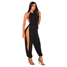 Load image into Gallery viewer, Cap Point Black / S Andreas Hollow Out Sleeveless O-Neck Belt Lace Up Jumpsuit
