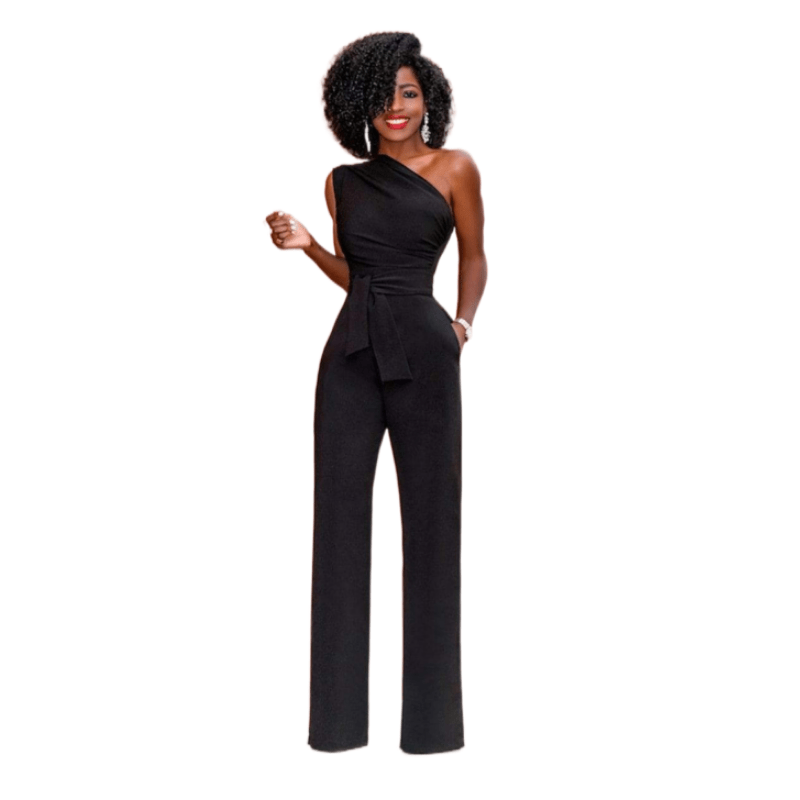 Cap Point black / S Belinda One Shoulder Rompers