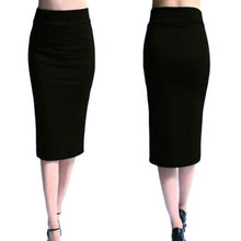 Load image into Gallery viewer, Cap Point black / S Brigitte Stretch High Waist Mid-Calf Pencil Bodycon Midi Skirt
