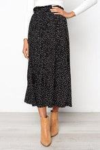 Charger l&#39;image dans la galerie, Cap Point black / S Casual Chiffon Printed High Waist Pleated Maxi Skirt
