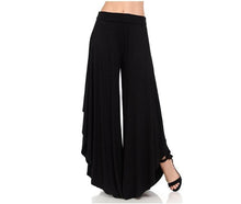 Load image into Gallery viewer, Cap Point black / S Elegant Vintage Ruffle High Waist Wide Leg Pleated Pants
