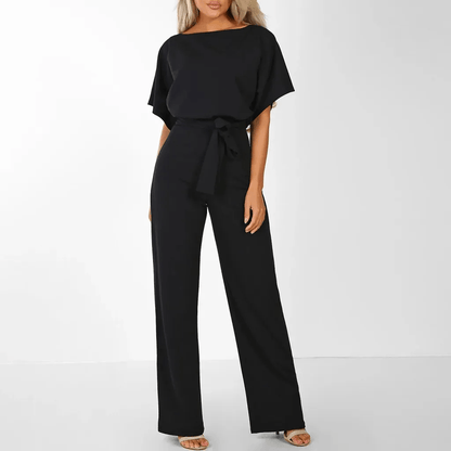 Cap Point Black / S Francisca Sexy Belted Jumpsuits