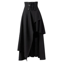 Load image into Gallery viewer, Cap Point black / S Helen Vintage Irregular High Waist Lace Up Maxi Skirt
