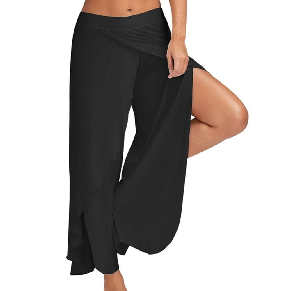 Cap Point Black / S Hermence Loose Wide Leg Fitness Pants