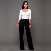 Load image into Gallery viewer, Cap Point Black / S High Waist Summer Long Pants
