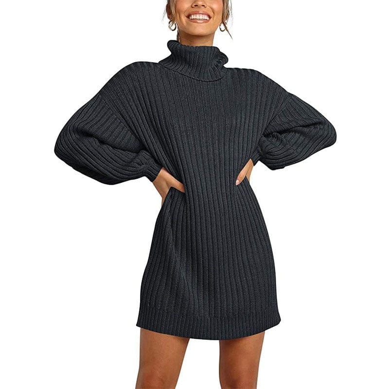 Cap Point Black / S Jennifer Turtleneck Sweater Dress
