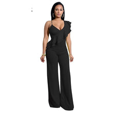 Load image into Gallery viewer, Cap Point Black / S Merlaine Ruffles Sexy Loose Long Pants Wide leg Jumpsuit
