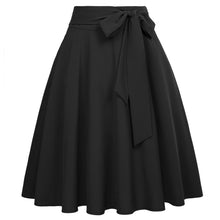 Load image into Gallery viewer, Cap Point Black / S Perline Belle Poque High Waist Self-Tie Bow-Knot Embellished  A-Line Skirt
