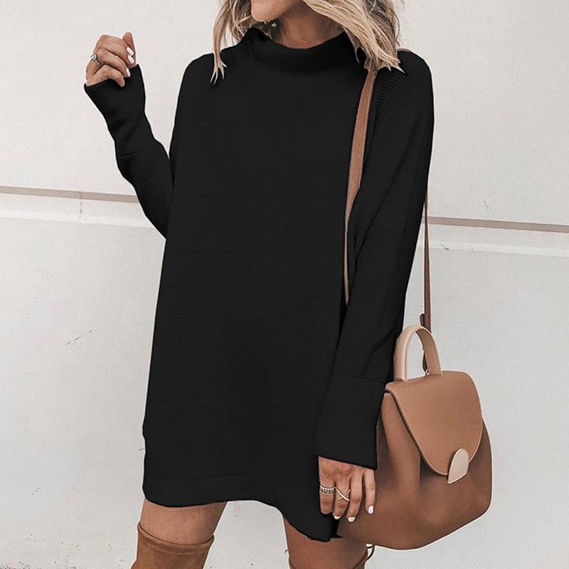 Cap Point black / S Relaxed Loose Long Sleeve Sweatshirt Dress