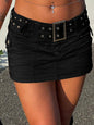 Cap Point black / S Schomie Belted Low Waist Pockets Micro Skirt