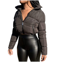 Load image into Gallery viewer, Cap Point black / S / United States Stand-up Collar Cotton Short Snow Jacket
