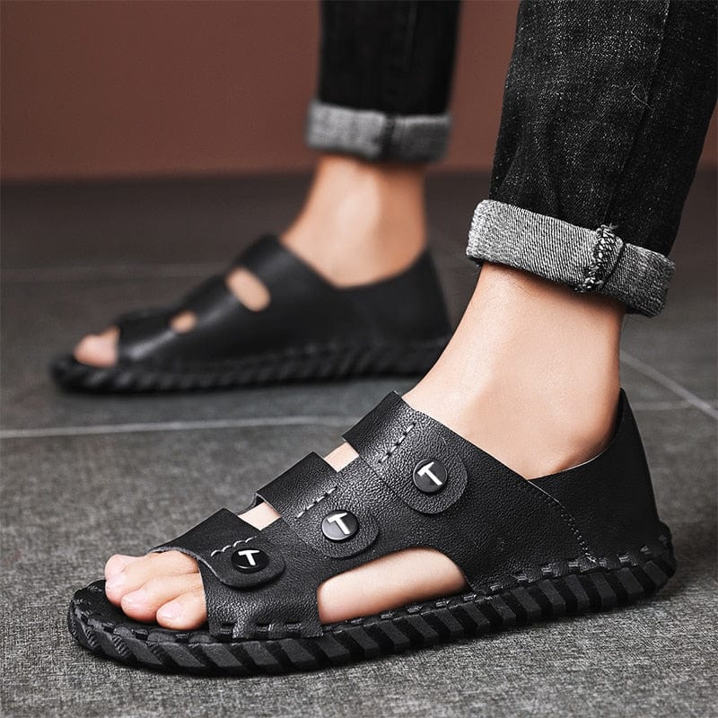 Cap Point Black S350 / 6.5 Mens Beach Lace-up Open Toe Shoes Highten Soft Sandals