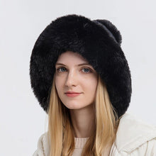 Load image into Gallery viewer, Cap Point Black Thicken Plush Winter Warm Knitted Hat with Earflap

