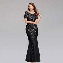 Load image into Gallery viewer, Cap Point Black / US04 Salome Round Neck Evening Dress
