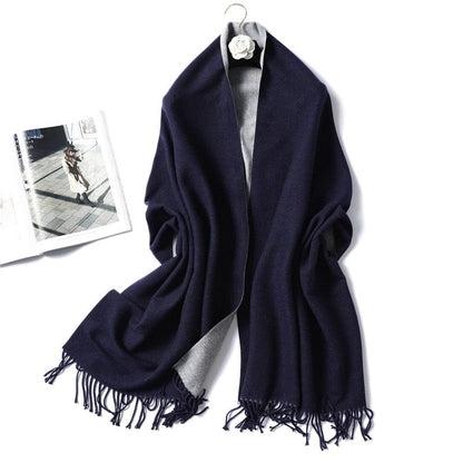 Cap Point black Winnie Winter Cashmere Thick Warm Shawls Wrap Scarf