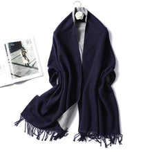 Load image into Gallery viewer, Cap Point black Winnie Winter Cashmere Thick Warm Shawls Wrap Scarf
