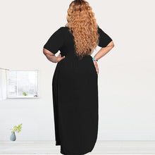 Load image into Gallery viewer, Cap Point black / XL Marianne Plus Size Short Sleeve Floor Maxi Dress
