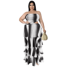 Load image into Gallery viewer, Cap Point Black / XL Melania Plus Size Ruffles Hem Off The Shoulder Hollow Out Elegant Maxi Dress
