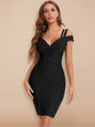 Cap Point black / XS Carolyn Sexy Bandage V-Neck Double Elastic Strap Bodycon Party Club Dress
