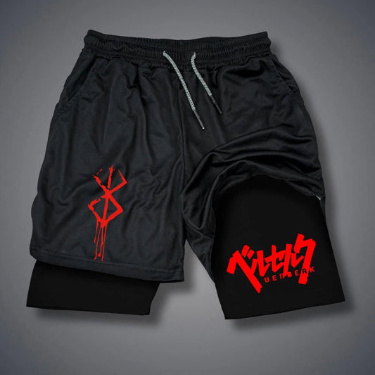 Cap Point Black / XXL Guelor 2 in 1 Compression Men Gym Workout Running Shorts