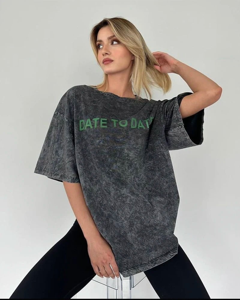 Cap Point Black12 / M Aimee Vintage Cotton Streetwear T-shirt