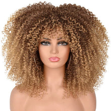 Load image into Gallery viewer, Cap Point Blonde / 10 inches Melinda Short Synthetic Ombre Glueless Cosplay Hair Afro Kinky Curly Wigs
