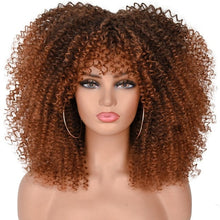 Load image into Gallery viewer, Cap Point blonde / 10 inches Melinda Short Synthetic Ombre Glueless Cosplay Hair Afro Kinky Curly Wigs
