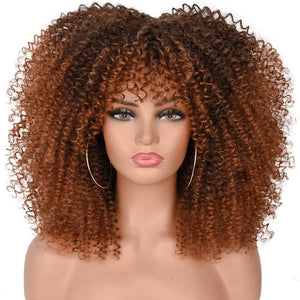 Cap Point blonde / 10 inches Melinda Short Synthetic Ombre Glueless Cosplay Hair Afro Kinky Curly Wigs