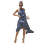 Cap Point blue 1 / S Madeline Summer Ruffles Halter Irregular Lace Up Polka Dot Dress