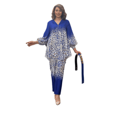 Load image into Gallery viewer, Cap Point Blue / 14 New Elegant Printed With Irregular Top ladies set
