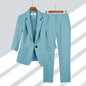 Cap Point blue 2pcs set / XL 57.5-65KG Altesse Wide Leg Pants Two Piece Elegant Jacket Blazer