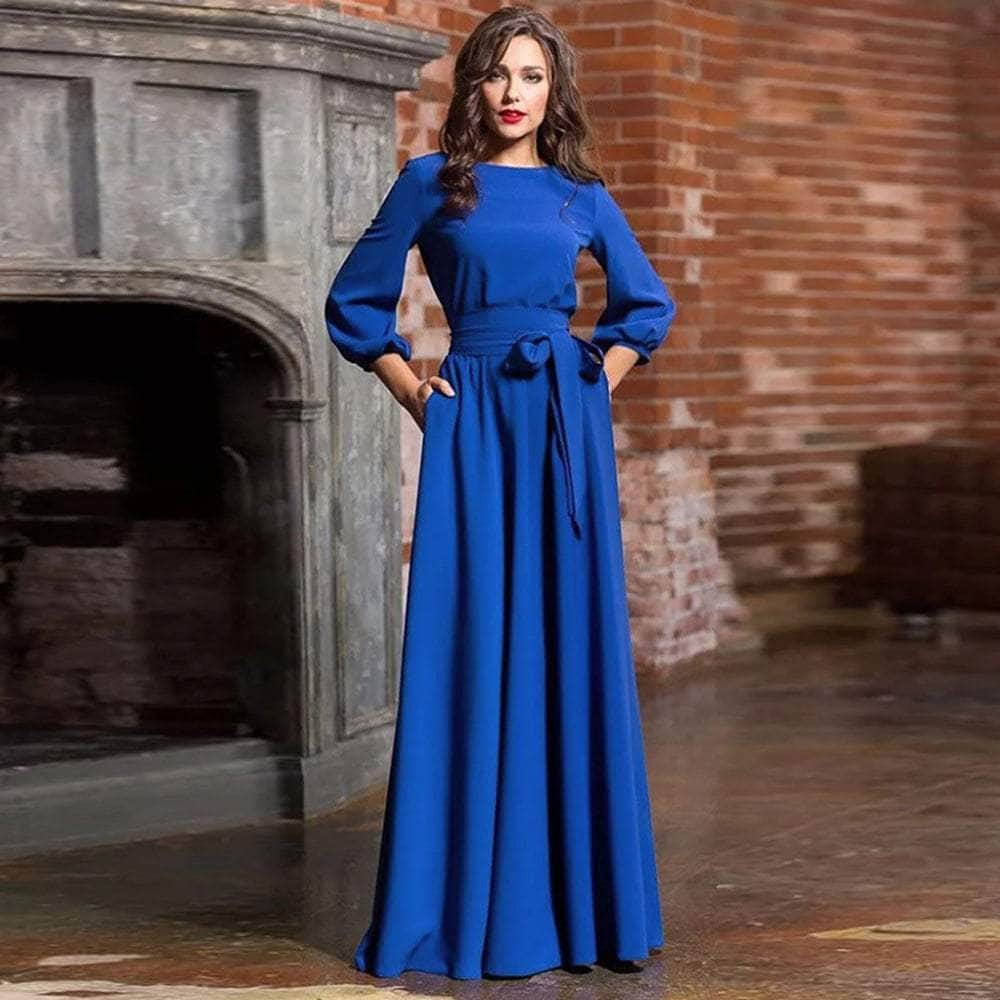Cap Point Blue / 3XL Rachel solid evening dress