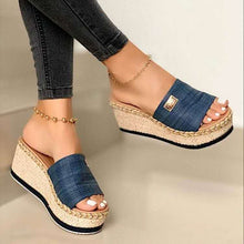 Load image into Gallery viewer, Cap Point Blue / 4 Fabulous Summer Wedges Platform Sandals
