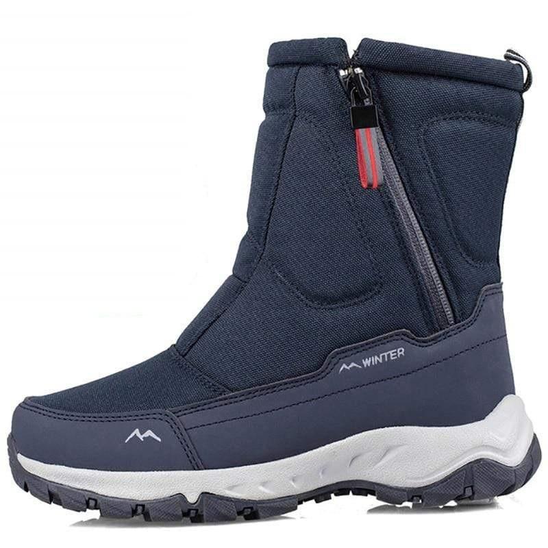 Cap Point blue / 5.5 Men's Hiking Snow Boots with Warm Velor Side Zipper