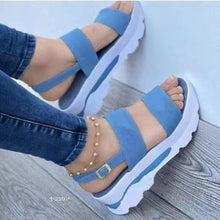Load image into Gallery viewer, Cap Point Blue / 5 Fashion Wedge Female Platform Buckle Strap Street Summer Sandals
