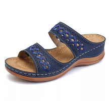 Load image into Gallery viewer, Cap Point Blue / 5 Women&#39;s Retro Wedge Sandals
