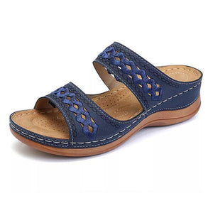 Cap Point Blue / 5 Women's Retro Wedge Sandals