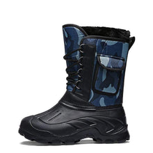 Load image into Gallery viewer, Cap Point Blue / 7.5 Winter Rain Camouflage Snow Men Boots With Fur Plush
