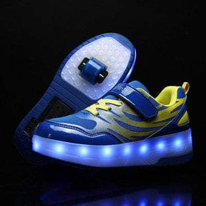 Cap Point Blue / 9.5 Heelys LED Luminous Rechargeable Lightweight Roller Shoes
