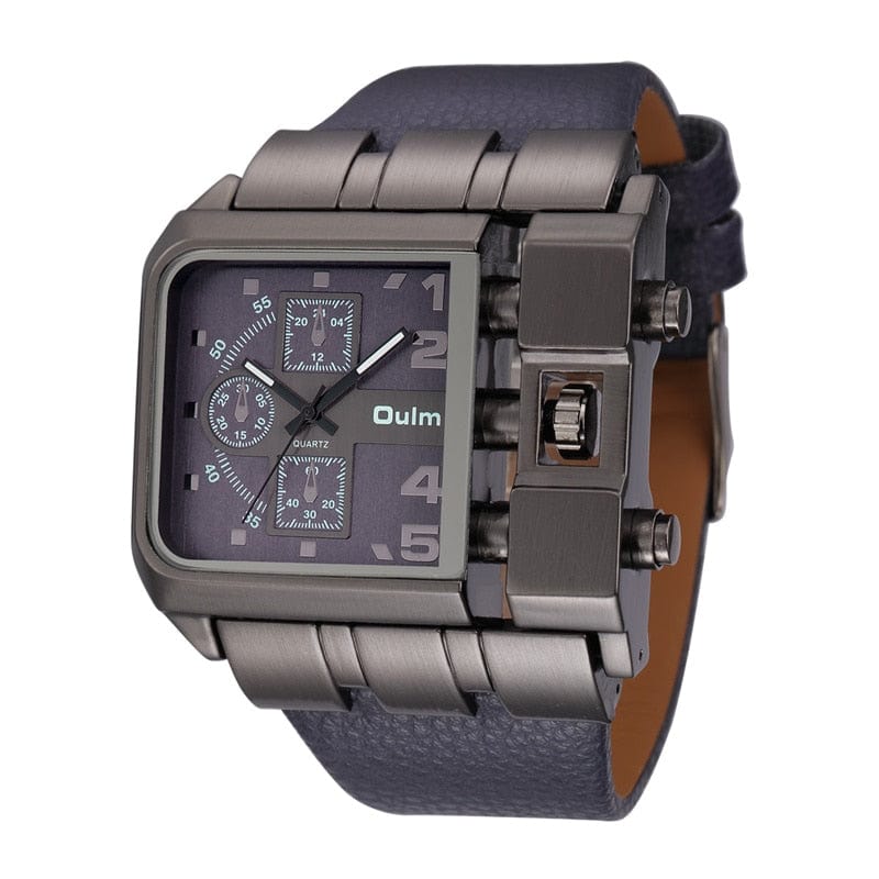 Cap Point Blue Gauthier Square Dial Wide Strap Wristwatch
