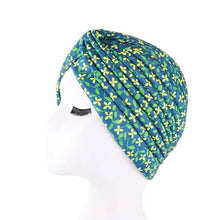 Load image into Gallery viewer, Cap Point Blue Green Trendy printed hijab bonnet
