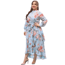 Load image into Gallery viewer, Cap Point Blue / L Becky Chic Elegant Floral Oversized Long Evening Party Maxi Dress
