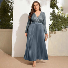 Load image into Gallery viewer, Cap Point Blue / L Becky Luxury Chic Elegant Large Long Oversized Evening Party Prom Maxi Dress
