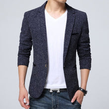 Load image into Gallery viewer, Cap Point Blue / M Matthew Fashion Slim Fit Single Button Men&#39;s Suit Jacket

